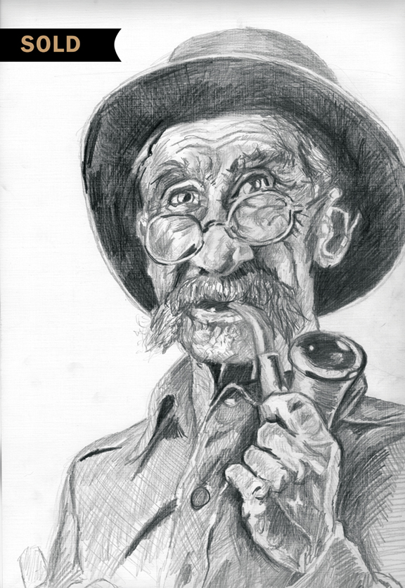 Graphite drawing on linen paper in 2015.