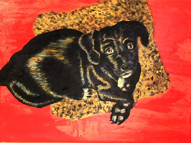 <i>Ziggy</i>, acrylic on canvas 18x24, 2021. The illustrious Zigfreid.