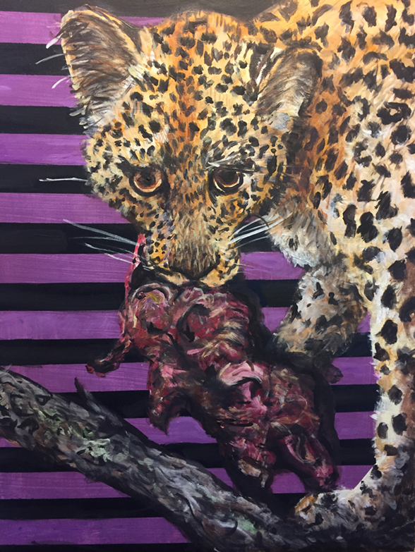 <i>Carnivorous</i>, acrylic on board 18x24, 2018. A piece created for my vegetarian friend.