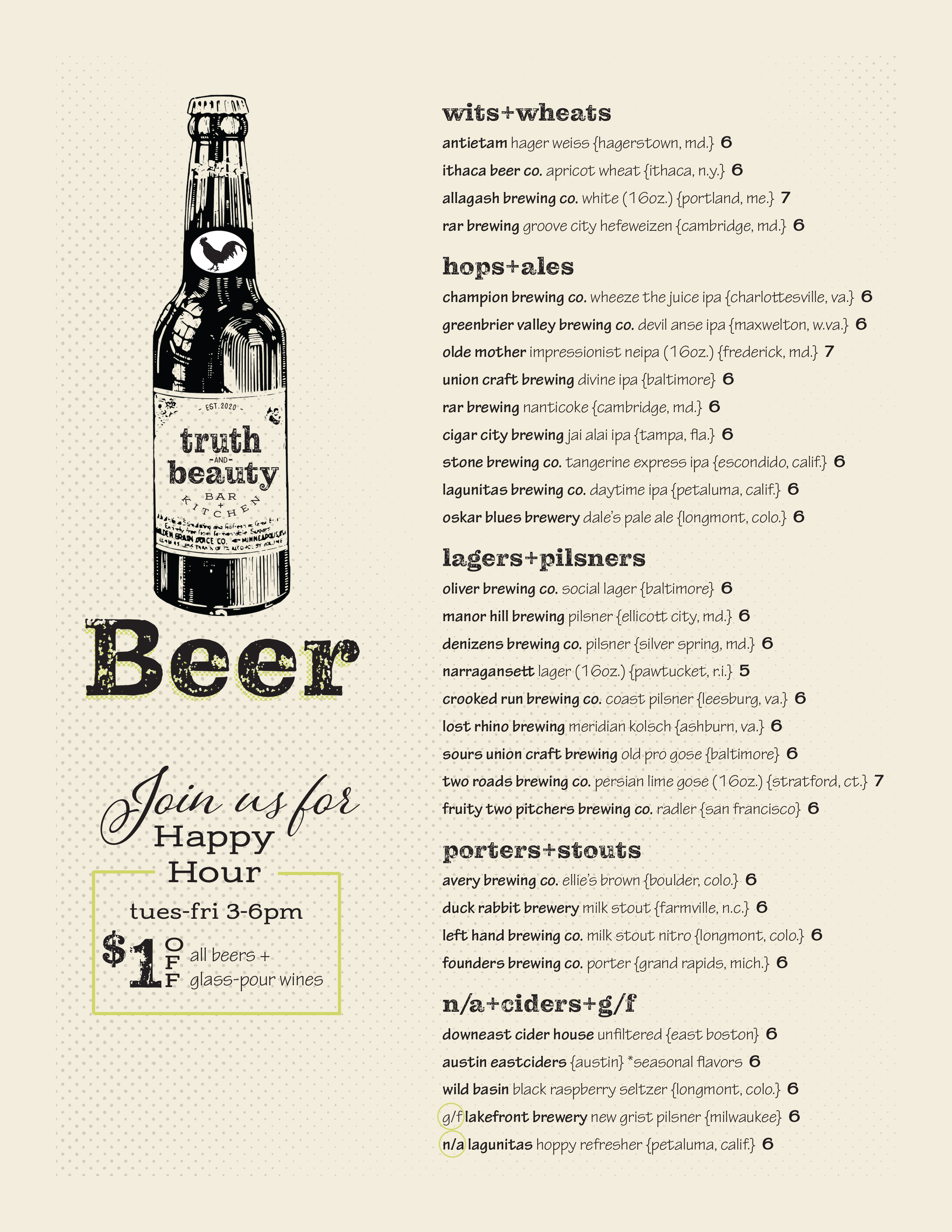 beer menu